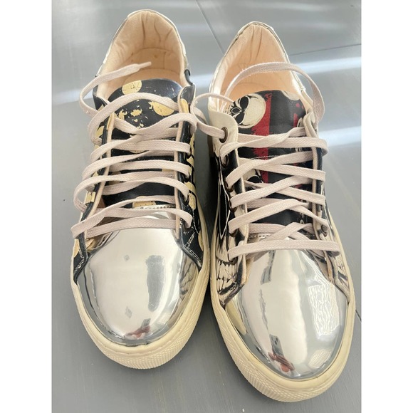 New York Goby womens sneakers Size 39 ( 8 us)  Metallic navy and cream - Picture 11 of 13